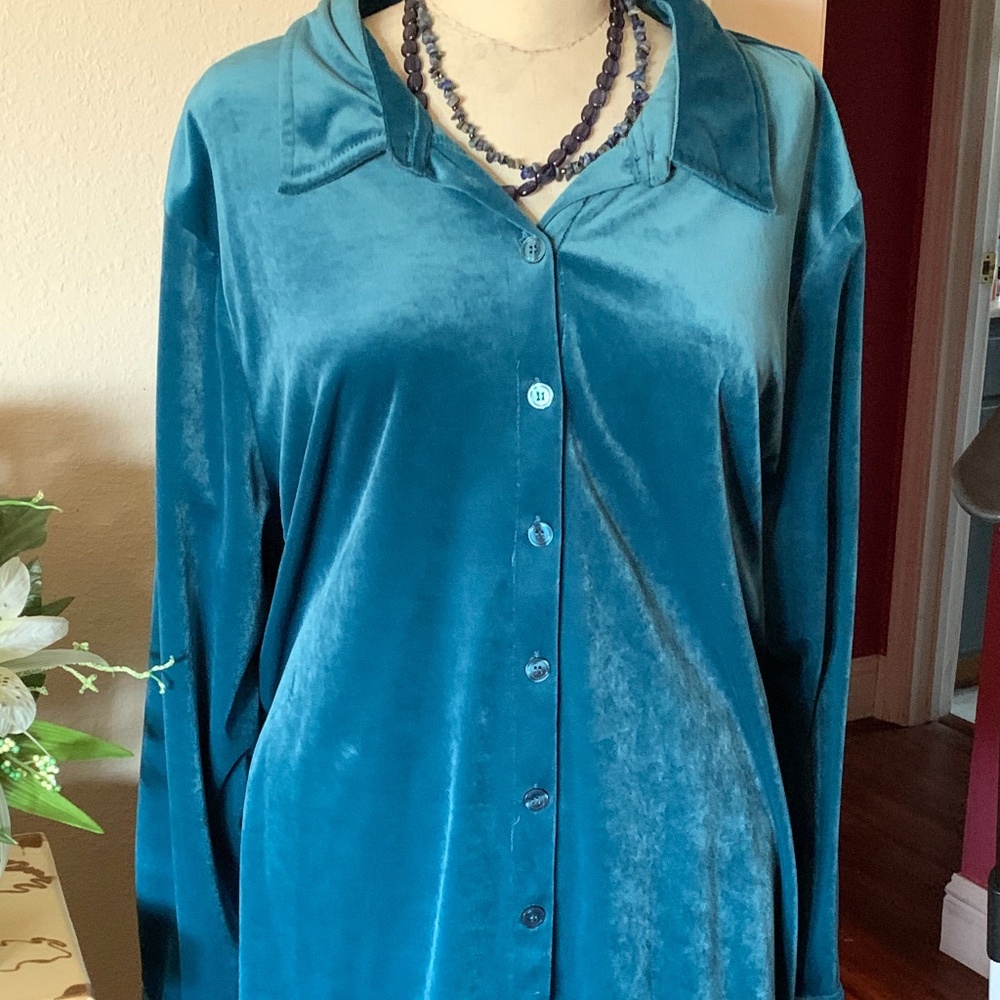 Heavy Velour button down shirt